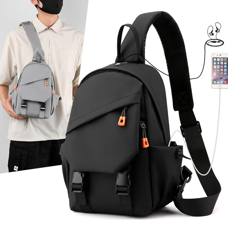 Casual Portable Men's Travel Chest Bags Fashion Versatile Women Shoulder Bag Backpack Multi-pocket Female Crossbody Handbags
