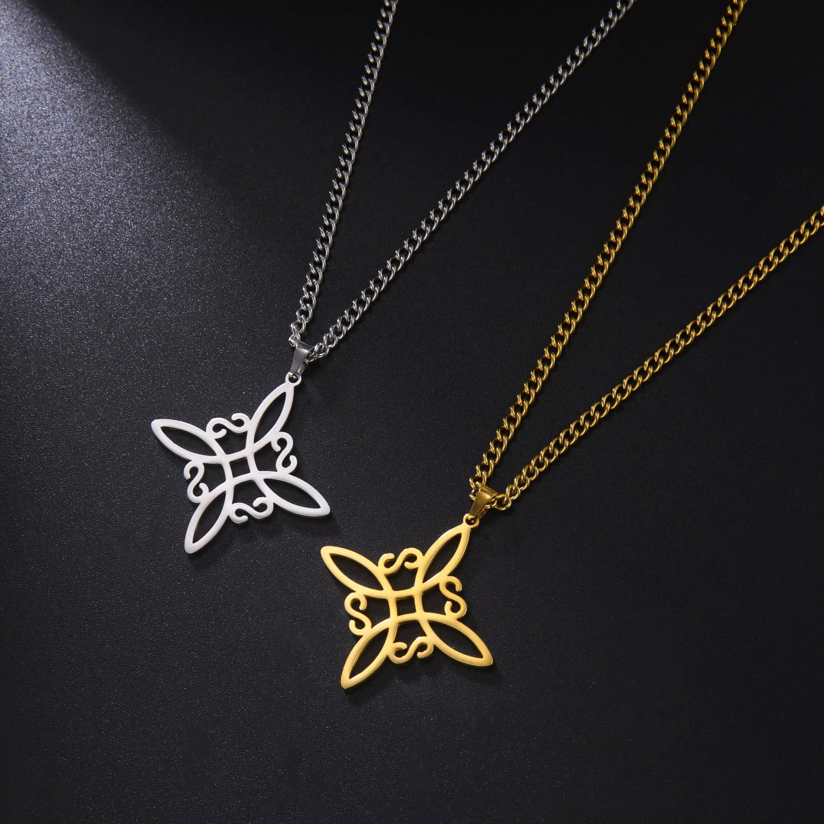 Custom Jewelry Making Charms Square Celtic Knot Pendant Necklace Witch's Knot Pendant Jewelry Accessories