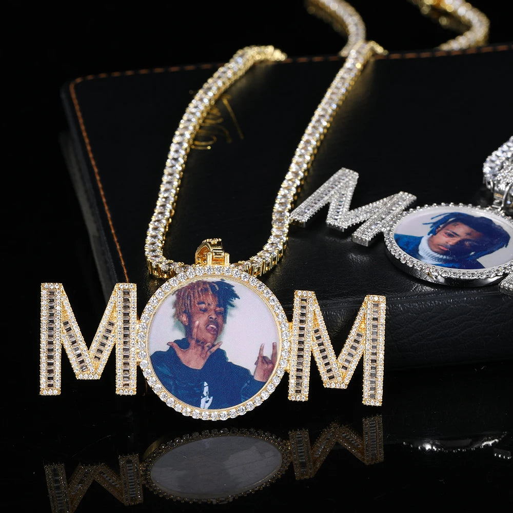 Memory  Mothers Day Necklace Jewelry Personalized Customized Letter Photo Mom Necklace