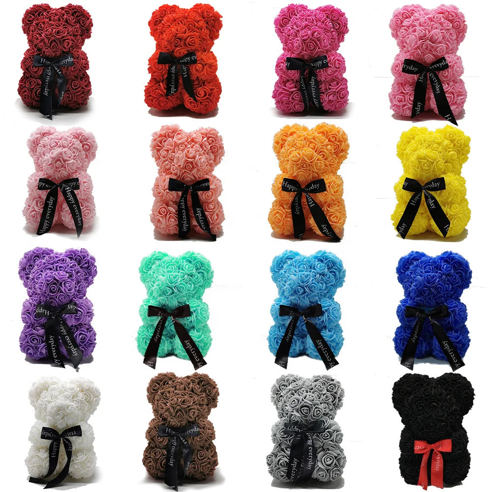 Valentine's Day Rose Bear Birthday Gift Chinese New Year  Christmas Toy love Bear Valentine's Day Eternal Flower love Gift