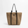 Custom Eco-Friendly Paper Woven Straw Lady Portable Tote Bag Fashionable Two-Strap Shoulder Handbag Zip Spring Summer Autumn