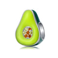 925 Sterling Silver Jewelry Green Enamel Avocado Fruit Charm for Original Silver 3mm Bracelet Women Jewelry Making BSC129