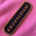 Delicate Design Embossed Letters Twill Embroidery Labellow MOQ Brand Name Garment Embroidery Emblem