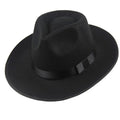 2022 Custom New Black Felt Fedora Hats for Men Fall Autumn Winter Ribbon Binding Rim Wholesale for Party and Business Scenes