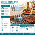 Custom Logo Heat Resistant Silicone BBQ Oil Brush OEM ODM Reusable Easy Clean Basting Brush with Private Label Packaging