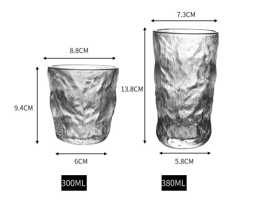 Japanese Style 300ml 380ml Whisky Glass Thicken Heavy Base Texture Frosted Green Color Glacier Whiskey Glass Cup for bar Party