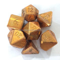 Bulk Solid Heavyweight Brass Engraved 16-25mm Polyhedral Dice 7-Piece Set Customizable Logo Color RPG Board Games DND