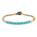 Women's Bohemian Style Simple Woven Foot Accessories Anklet with Turquoise Copper Beads Fashionable Anklets
