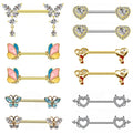 Gaby New Design Bunny Rings Stainless Steel butterfly Nipple Rings Women Nipple Piercing Wholesale Piercing Jewelry