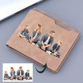 Custom Men's Bifold Wallet Personalized Engraved Photo Wallet with Zipper Closure Polyester Lining Short Length Gift for Him