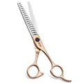 6.8 Inch  Pet  Fishbone Scissors Beauty champagne Handle Hair Trimming Scissors Dog Hair Bending Scissors