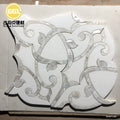 Top Quality Thassos White Marble Flower Shape Mix Mother of Pearl Mosaic Tiles