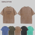 OEM Wholesale Big and Tall Men's Acid Wash Vintage Tshirts Plus Size T-shirts Mineral Wash Plain Custom Logo Printing Cotton