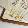 DAIHE Retro Three-dimensional Small Gourd Necklace with a Versatile Chinese Design and Collarbone Chain