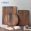 Black Walnut Chopping Board Fluted Steak Pizza Log Cutting Unpainted Solid Wood Heat Insulation Tableware