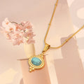 BSWEET New Design Vintage Style Gemstone Necklace 18k Real Gold Plated Stainless Steel Necklace Fashion Women Jewelry