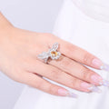 ZL0121 Innovative and Creative Designs Pear Cut 7x9mm Citrine Bulk Orders Luxury Sterling 925 Silver Rings Wholesale Lots