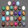 Cabochons Stone Oval Bead Natural Stone Charms Healing Crystal Cabochons for Jewelry Making Charms Pendants Earrings DIY 13x18mm