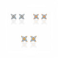 ZUOLA Wholesale Eco-friendly Brass 925 Silver Pole  Flower Shape Cute Colorful Zircon Stud Earrings Women's