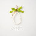 Promotion Cute Hot INS Knot Lace Wrist Strap Bow Pearl Flower Key Ring Accessories Flower Charm for Women Wrist Strap Keychain