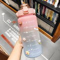 Custom Logo Transparent 64oz Gym Fitness Sports Water Kettle Leakproof Plastic Water Bottle with Straw for Travel
