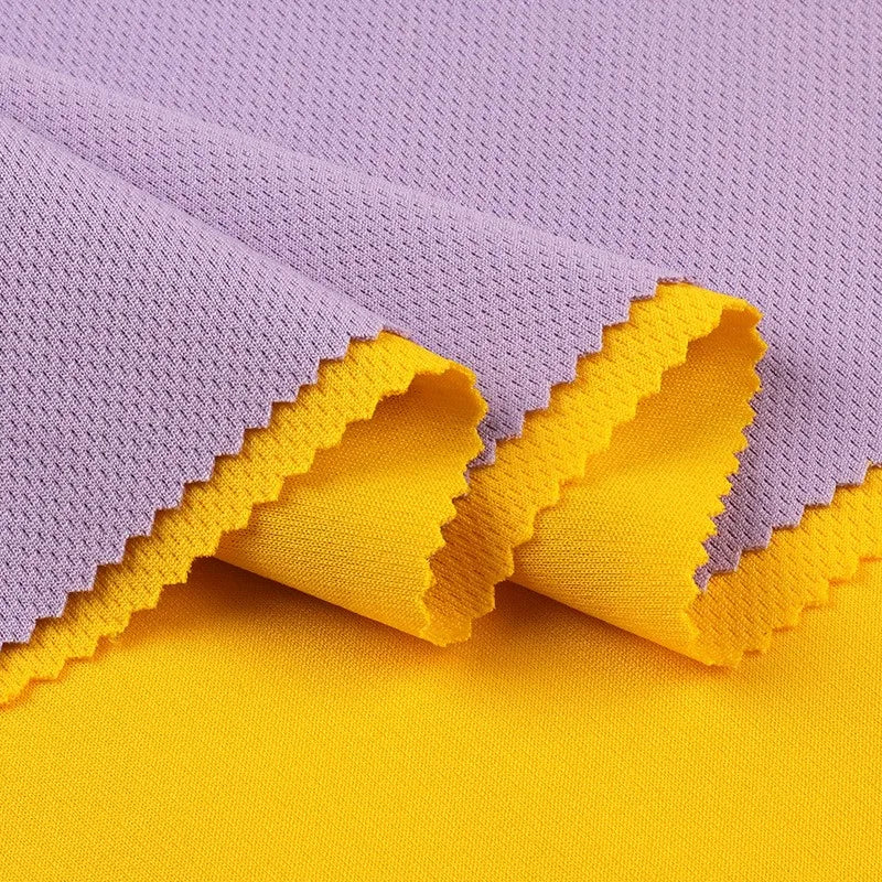 Double Layer Breathable 100% Polyester Warp Birds Eye Fabric 250gsm for Sports Wear Lining Wedding Girls
