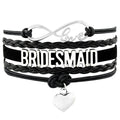 Manufacturer Wedding Engagement Leather Bracelet Maid of Honor Bride to Be Bridesmaid Flower Girl Heart Wrap Leather Bracelet