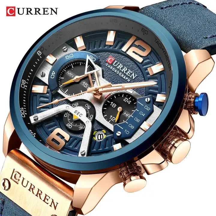 Curren 8329 Top New Watch Men Luxury New Leather Waterpoof Chronograph Man Wristwatch Sport Male Clock New Relogio Masculino