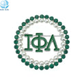 Green Rhinestone Iota Phi Lambda Lapel Pin Fashion Enamel Greek Letter 1929 Sorority Brooch Liberty Gifts