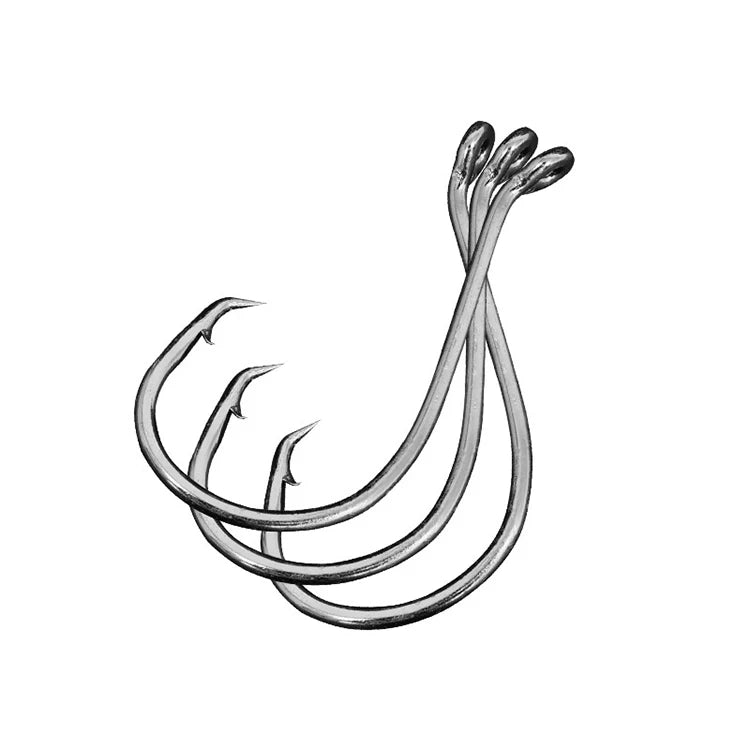 JSFUN 100pcs 7384 Sport Circle Hooks Black High Carbon Steel Octopus Saltwater Fishing HIBT