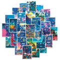 50PCS Aesthetic Urban Street Art Decals for Anime Fans Cartoon Anime Night Scene Sticker