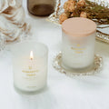 High Quality Home Decoration Spirit Relax Frosted Glass Jar with Wooden Cover Plant Wax Aromatherapy Candle