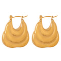 Trendy Hypoallergenic Wholesale Buddhist Earrings Waterproof Jewelry Stainless Steel 18k Gold Plated Hollow Geometric Earrings