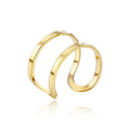 New Design Hot Items Stainless Steel 18k Gold Filled Double Layer Chain Open Finger Rings Jewelry Women