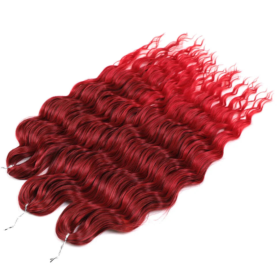 Super Soft Smooth Premium Fiber 22 to 30 Inches Water Wave Ombre Blonde Braids Twist Crochet Braiding Synthetic Hair Extensions MegaBDM