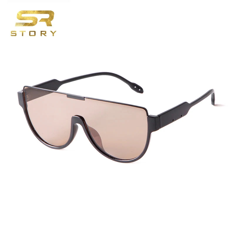STORY STY86395F  Custom Logo Fashion UV400 Coating Women Shield Sunglasses Half Frame Pink Sun Glasses for Ladies