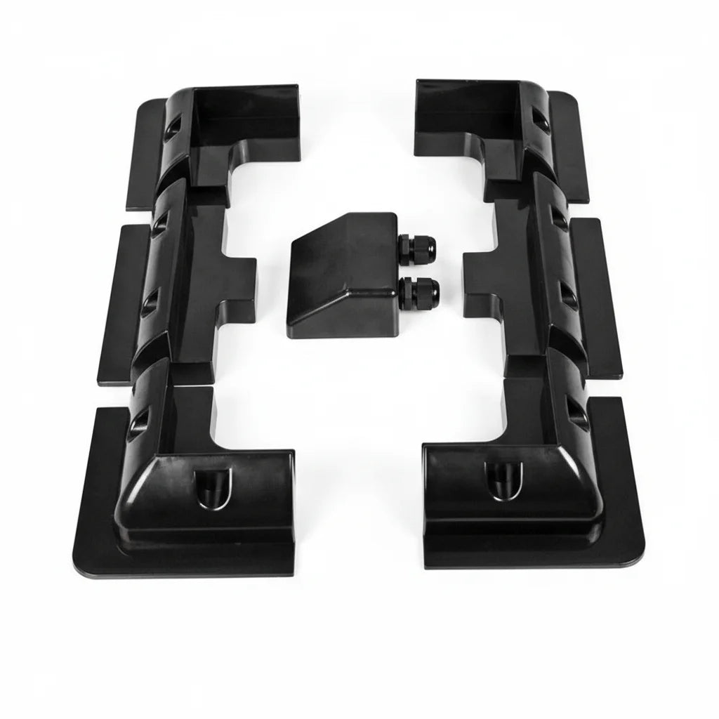 Solar Panel UV-resistant Black ABS 7-Piece Corner Mount Bracket Kits  for RV Solar off Grid or Any Flat Roofs