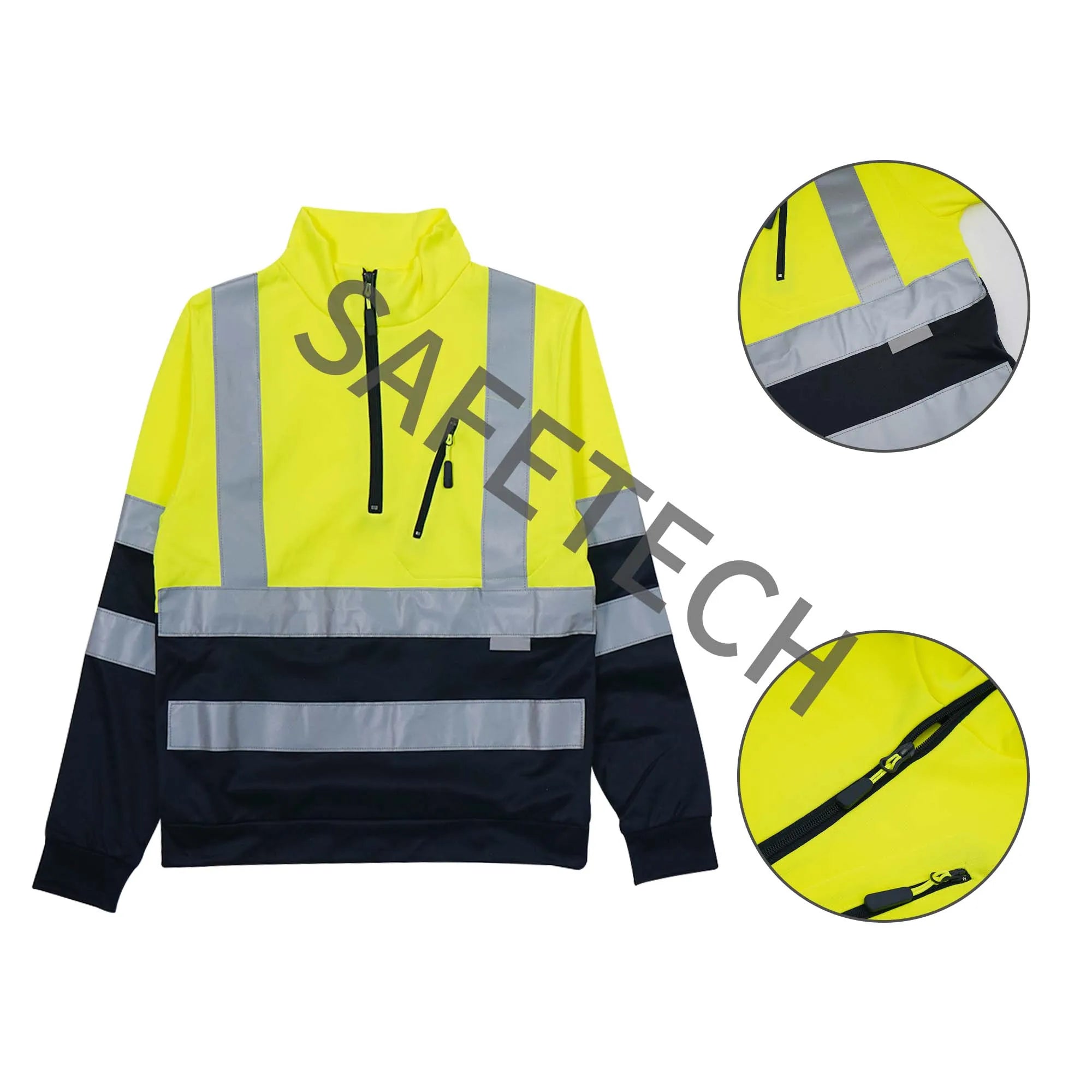 Custom Designs Pullover High Visibility Polyester Safety Mens Hoodies Sweatshirts for Work