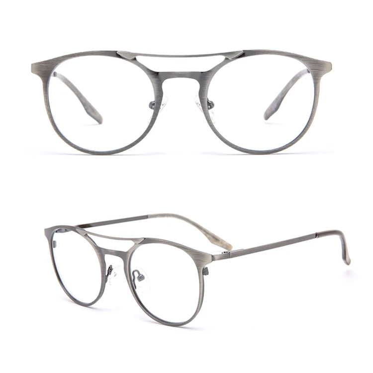Top Quality Retro Round Computer Double Bridges Glasses Women Fashion Optical Glasses Business Men Eyeglasses 2025