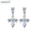 LUOTEEMI Fashion Jewellery Earring Bright New Wedding Earing Dangling Bridal Accessory Zircon Stone Jewelry