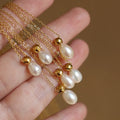 Moge Drop Shipping Ladies Vintage Clavicle Chain Perfume Bottle Water Drop Freshwater Pearl Pendant Women Accessories Necklace