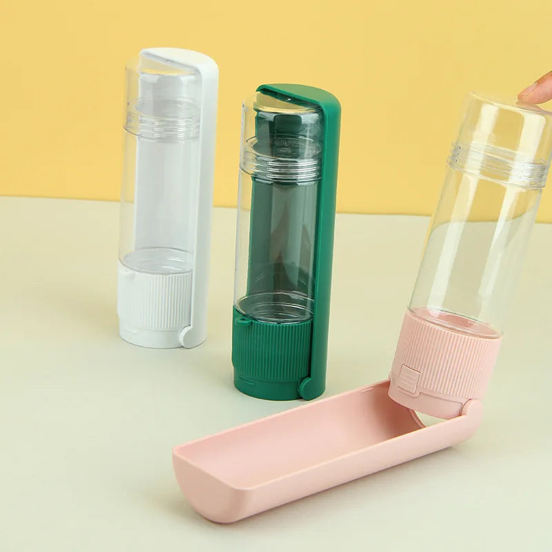 2025 Eco-Friendly PET+ABS Dog Water Bottle for Walking Multifunctional Portable Travel Water Dispenser 270ml Water Food
