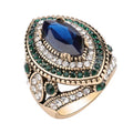 Western Fashion Inlaid Ring Bohemian Horse Eye Crystal Zirconia Ring Cross-border Jewelry Wholesale