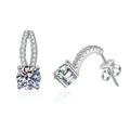 S925 Silver Moissanite Charm Classic Geometric Women's Elegant Earrings