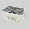 Wholesale Rectangle Cotton Linen Foldable Storage Basket with Dust Prevention for Home Sundries Organization