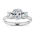 SGARIT 10K White Gold 2.5CT Lab Grown Diamond 3 Stones Engagement Ring Classic Wedding/Party Promise Ring for Ladies Fashion