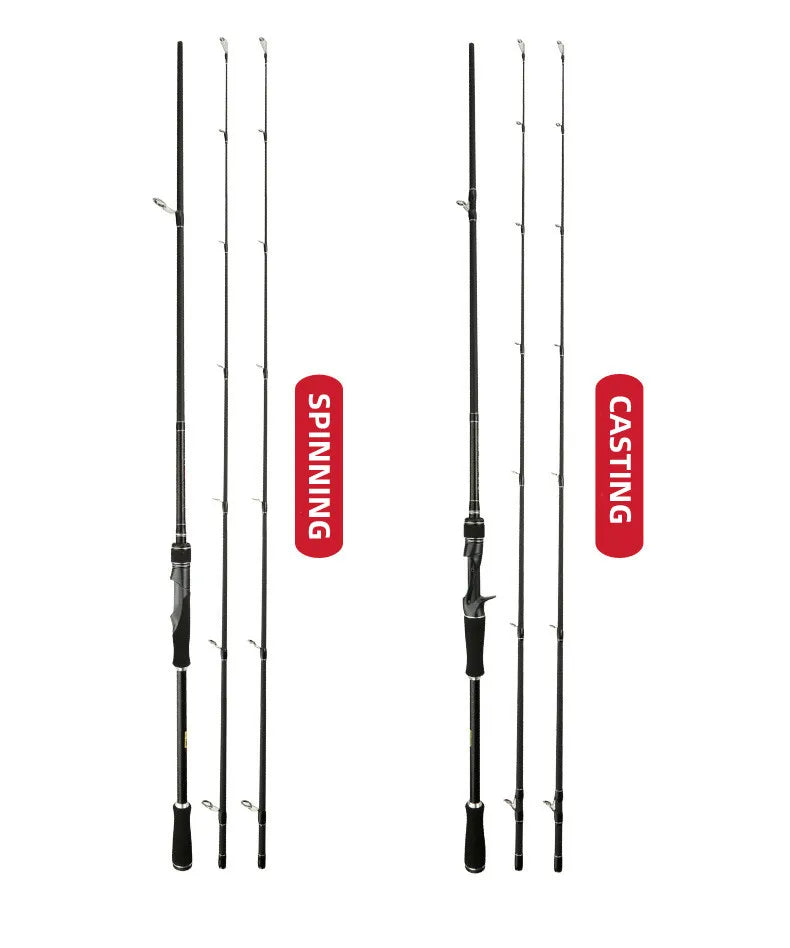 Wholesale 1.8m 2.1m 2.4m Bass Fishing MH/H 2 Rod Tips Carbon Fiber Spinning Baitcasting Fishing Rods