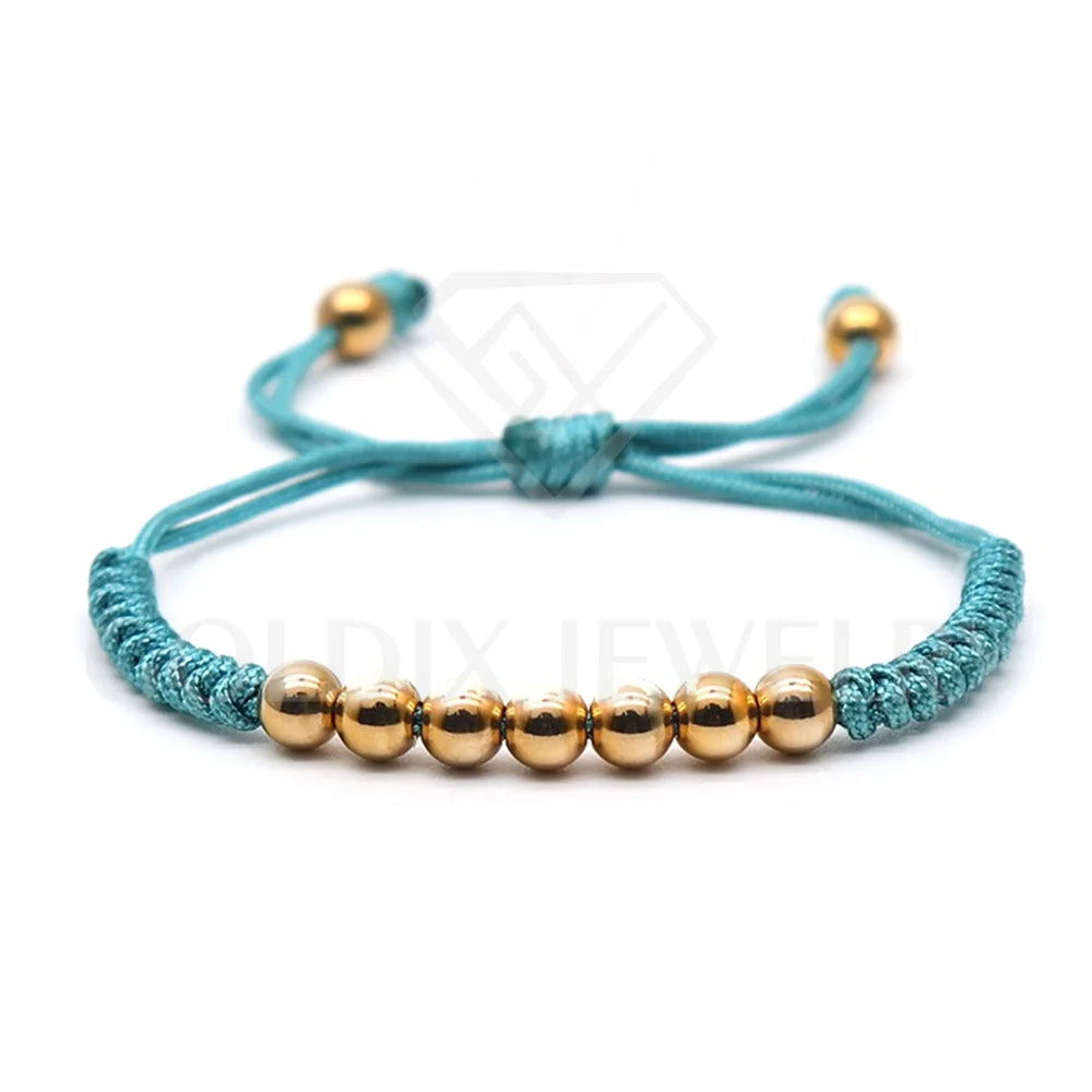 Goldix Jewelry Handmade Braided Bracelet for Girls Women 18K Gold Beaded Stainless Steel Gold Plated Christmas Bracelet