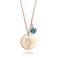New Latest Stainless Hand Made Jewelry Personalized Flower Birthday Stone Necklace for Mother's Day Gift