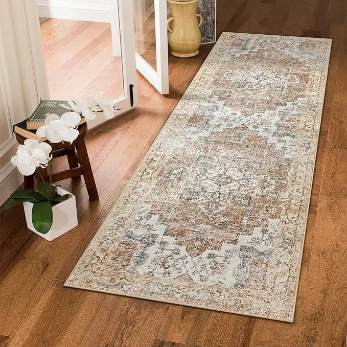 Hallway Rug 60x180cm Washable Non-Slip Kitchen Runner Rug Throw Soft Bathroom Rug Indoor Carpet for Entrance Bedroom Laundry
